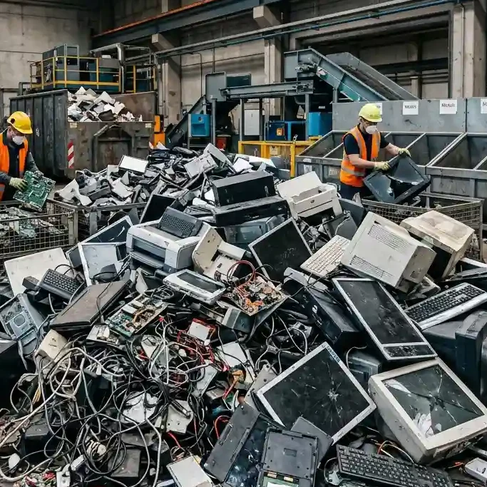 chatarra electrónica en depósito