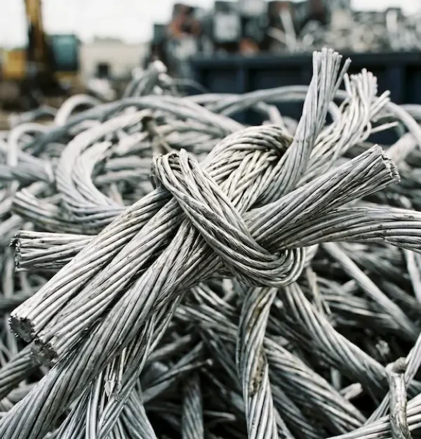 Cables de aluminio pelados para reciclaje